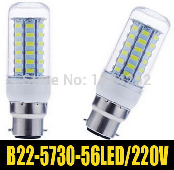 led lamps b22 15w 56led 5730 lamp bulb corn light ac220v-240v room/house/garden/display zm00826