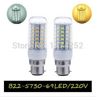 lowest price 1pc/lot b22 smd5730 220v led corn bulb b22 25w warm white /white 5730smd led lighting zm00828