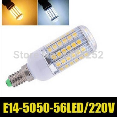 stripe cover e14 56led 5050 smd 12w 220v led corn light bulb lamp warm white led lighting high bright energy saving zm00790