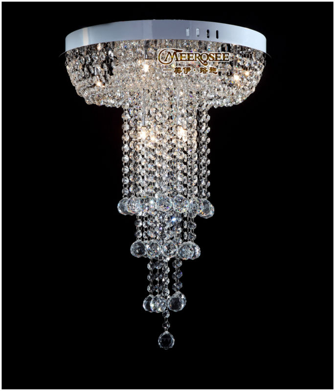 diameter 400mm round crystal ceiling light long lustres de cristal light fixture modern crystal lamp fitting home decoration