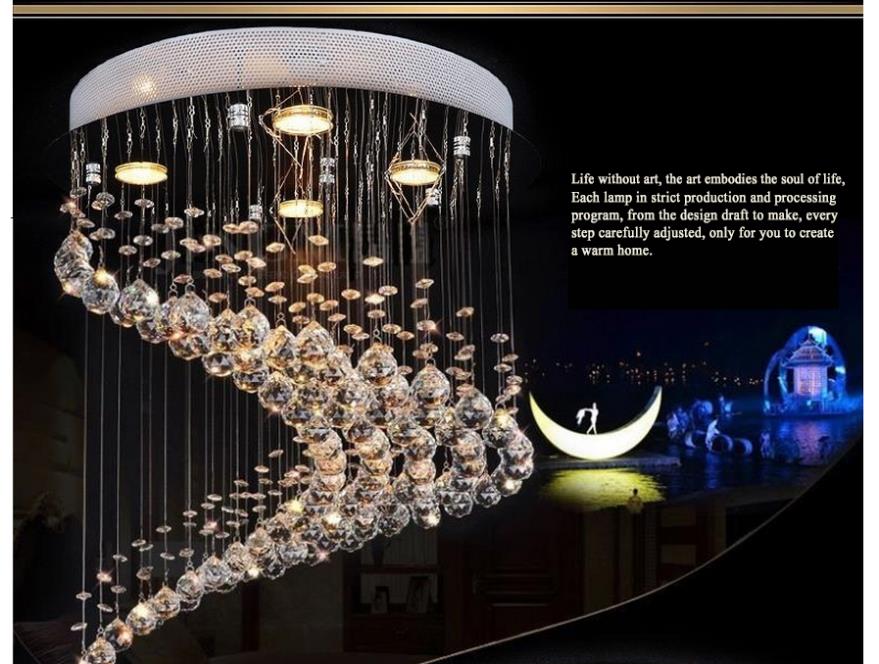 best sell new modern spiral design flush mount k9 crystal lighting chandelier lustre cristal home lights