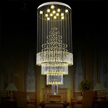 chandelier dia60*h150cm lustres de cristal stair lighting guaranteed - Click Image to Close