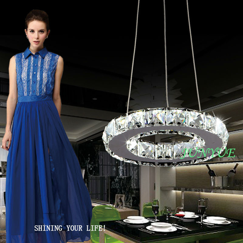 silver crystal ring led chandelier crystal lamp / light / lighting fixture modern led circle light