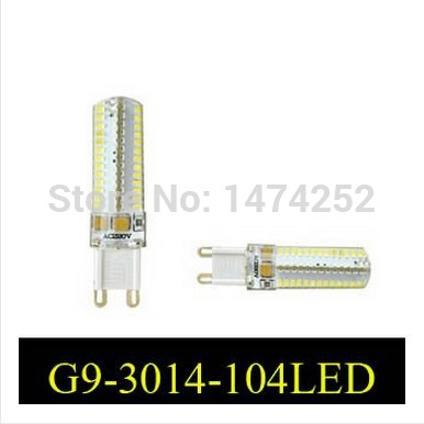 1pcs g9 3014 104leds smd led warm white bulb light 9w silicone crystal 220v 550lm zm00157