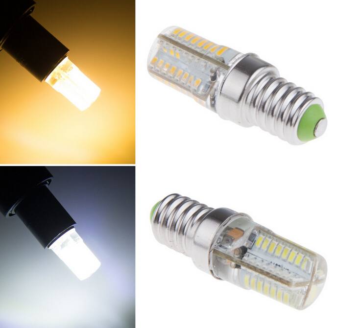 led lamps e14 3014 64leds 85-265v 5w cool white / warm white silicone crystal lighting zm01086
