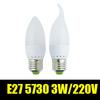 led lighting 3w e27 5730 5630 smd crystal lights cold white/warm white led energy-saving lamps candle lights 1pcs/lot zm01011