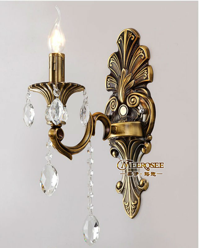 bronze color crystal wall sconces light for wall candle bracket lamp md8741 - Click Image to Close