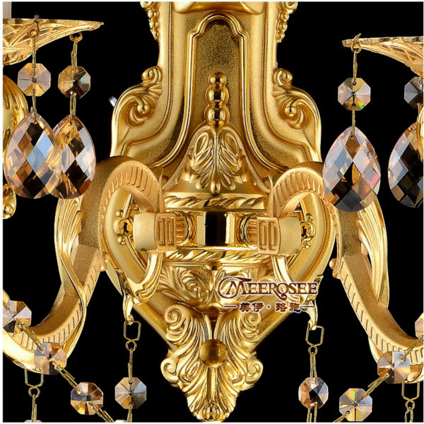 classical style traditional crystal wall sconce light gold wall lamp md8675