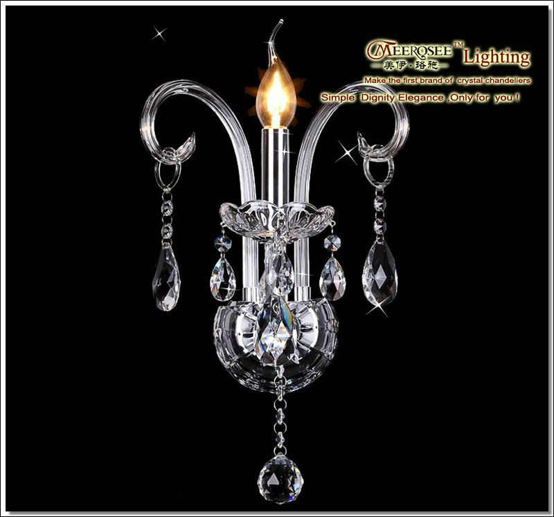 clear white 1 light crystal wall bracket light wall mounted sconces lamp