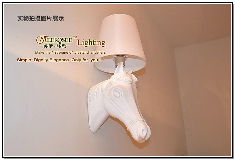 creative horse wall lamp modern wall sconces light with lampshade mb6001 w250mm x h580mm