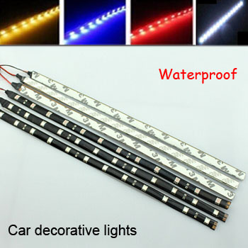 1pcs/lot 30 cm smd 5050 12led s waterproof diy lights high power car auto decor flexible lamp 12v led strips # zm00201