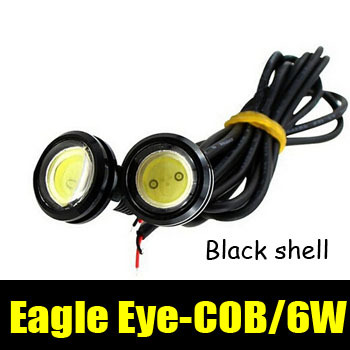 1pcs/lot car lamp eagle eye dc12v 6w head lights daytime running lights lamp bulb white black shell cd00300