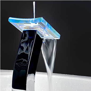 copper sink led color chaning glass waterfall bathroom faucet mixer water tap torneira banheiro led torneira chuveiro grifo led
