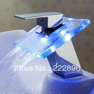 copper sink led lighting color chaning waterfall bathroom faucet and cold mixer tap torneira bahtroom led banheiro grifo led