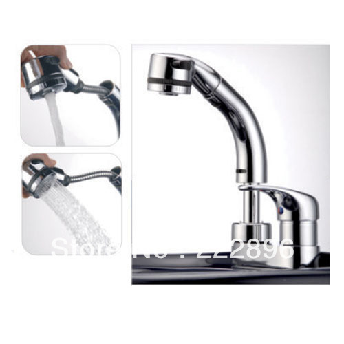 solid brass copper bathroom sink extension chrome pull out basin faucet mixer shower & aerating spouting sanitary