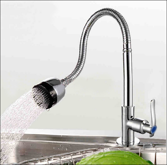brass flexible pipe kitchen faucet water taps for kitchen sink deck mounted single cold torneira para pia cozinha grifos cocina - Click Image to Close