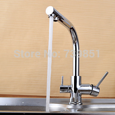 chrome copper dual handles water filters for kitchen faucet cold water mixer sink taps pure filtered tap bifunctional