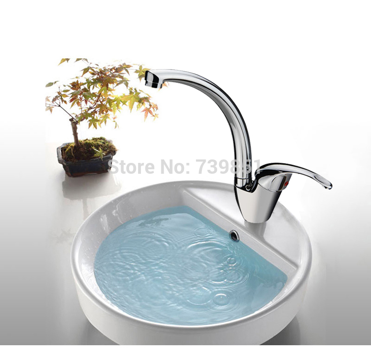 contemparary solid copper chrome single handle kitchen sink faucet mixer swivel pipe cold mixer valve basin tap for washing