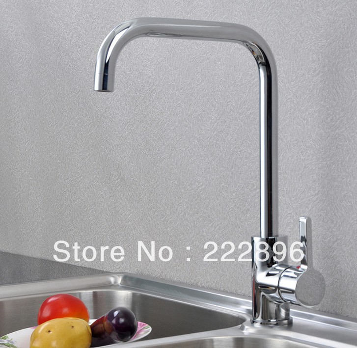 sink chrome solid brass kitchen faucet swivel pipe single handle cold mixer tap come with 2pcs hose