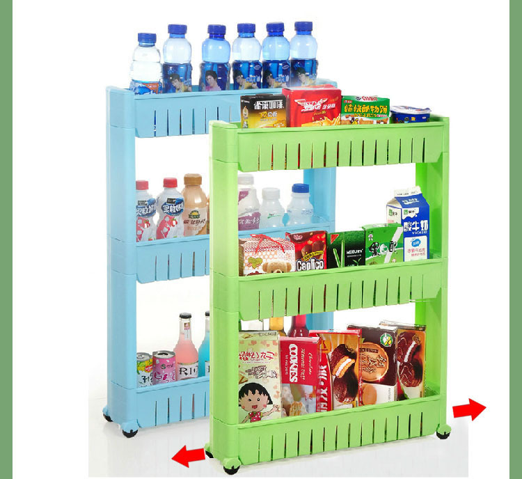 removable three-layer 53*12*72cm bathroom makeup organizer rack kitchen shelf storage holder room shelves white / green / blue