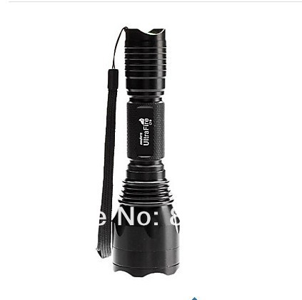 1pc/lot whole ultrafire c8 cree q5 200lumens waterproof black led flashlight lamp including charger