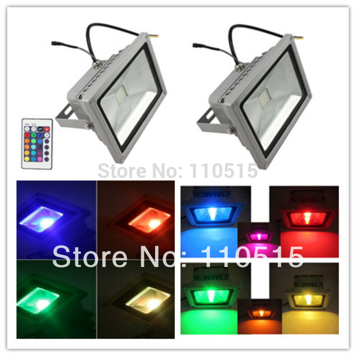 10w 20w 30w rgb led floodlight outdoor landscape led flood light strong and durable lamp 85v-265v+24key remote control
