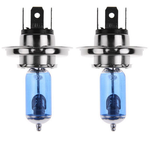 2 pcs/lot 12v 55w h4 halogen lamp 5000k car halogen bulb xenon dark blue glass super white zm01001