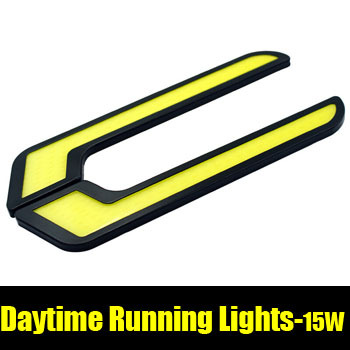 2pcs/lot daytime running light 15w cob diy car lights fog lamp highlight white car light source zm00130