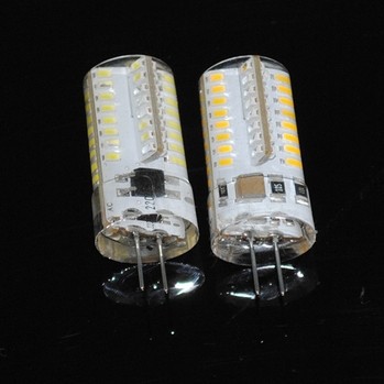1pcs silicone led lamps g4 6w 3014 smd 64leds crystal chandeliers led bulb 220v 240v ceiling light
