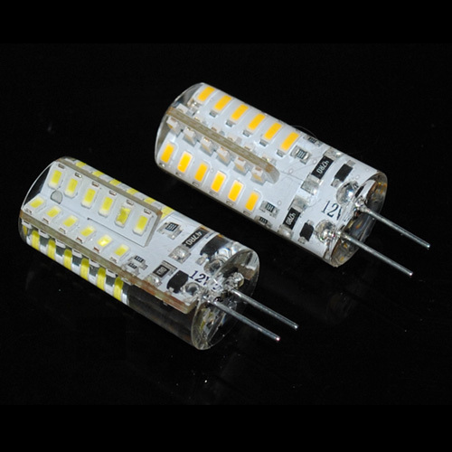 newest led lamps 5w g4 3014 smd 48leds crystal chandelier dc 12v silicone led bulbs non-polar pendant light 5pcs/lots