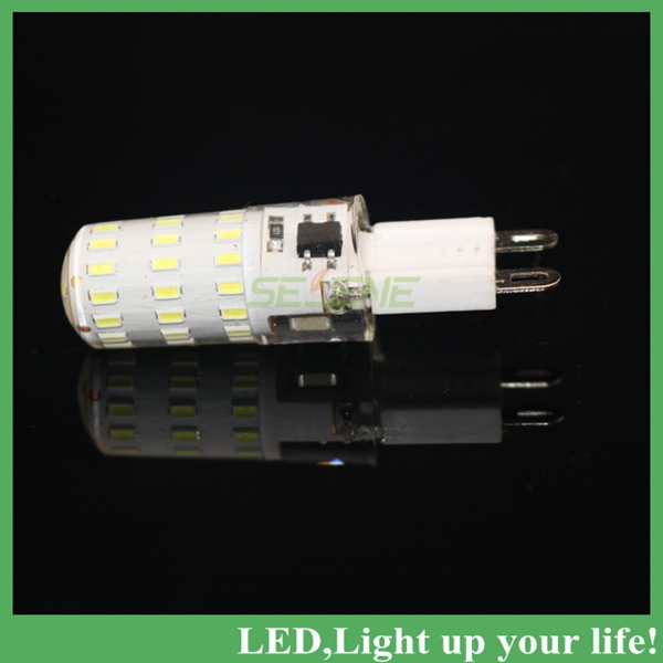 1pc 220v led light g9 3014 chip real 360 degree led lamps 4w 42leds smd corn bulb silicone lighting
