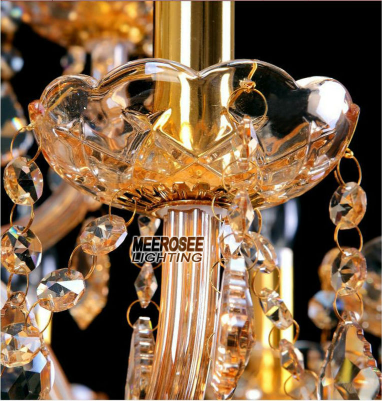 15 lights murano venetian style gold crystal chandelier lamp vintage cristal hanging light fixtures md8345-l10+5