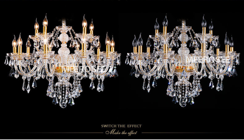 bohemia classic clear crystal chandelier light fixture glass lustre lamp 15 lights cristal light for el, lobby md3148