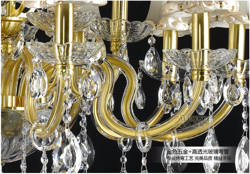 european style massive chandelier light gold chandelir lampshades candle glass chandelier lighting with 18 lamps md9509