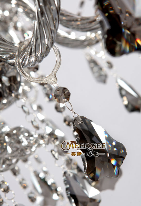 new arrival vintage lustres crystal chandeliers smoky gray pendelleuchte light fixtures with 8 glass arms md8221s