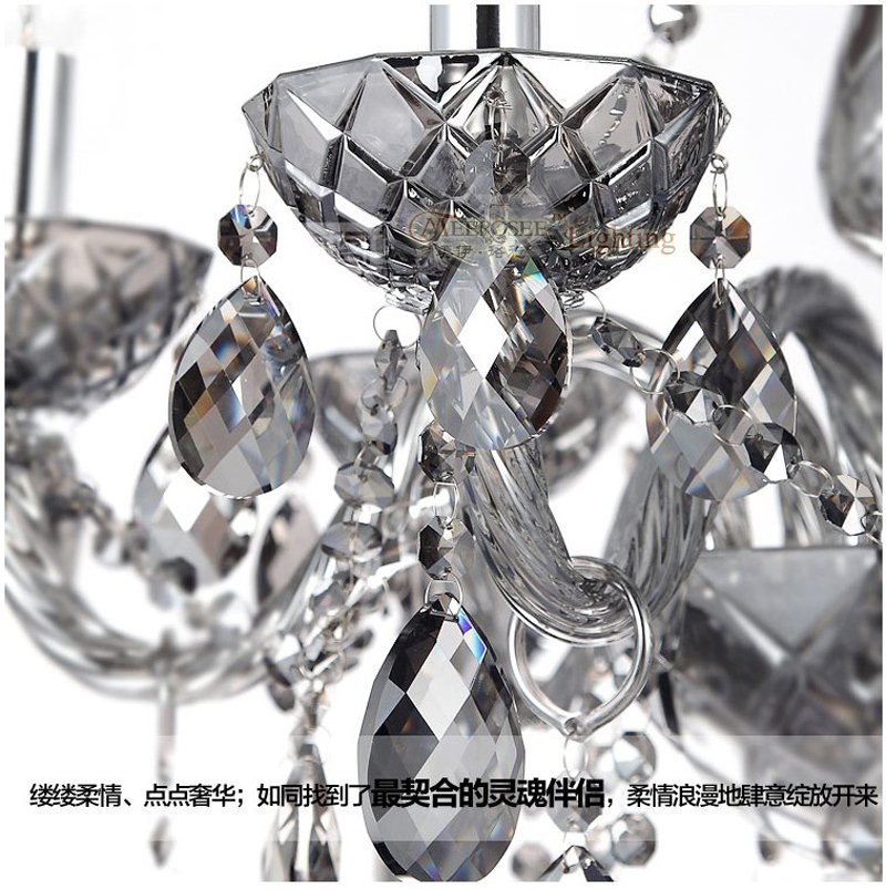 promotion massive chandelier lights crystal with beads vintage smoky gray cristal chandelier pendelleuchte lusters mds07-l10+5