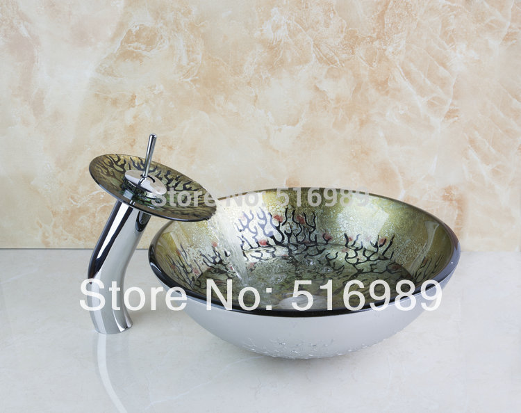 good quality chrome faucet bathroom basin faucets with drainer glass lavatory basin set