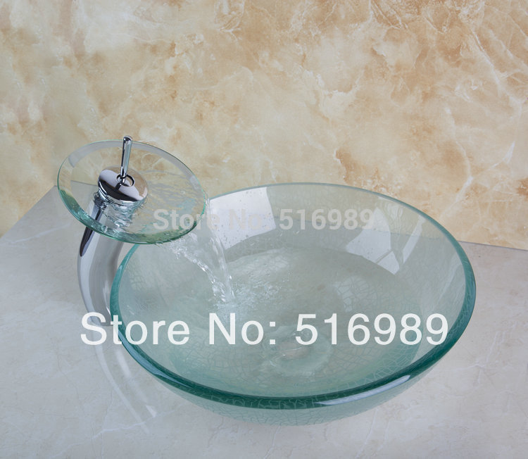 transparent round deck mounted best price bathroom chrome basin faucets washbasin with drainer basin set