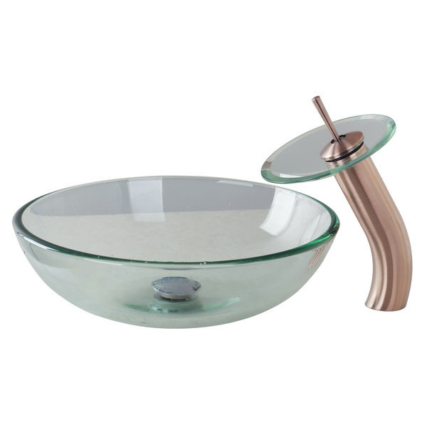 victory glass bowl,bathroom sink,wash basin with antique copper waterfall faucet tempered glass bathroom sink set 40128226a
