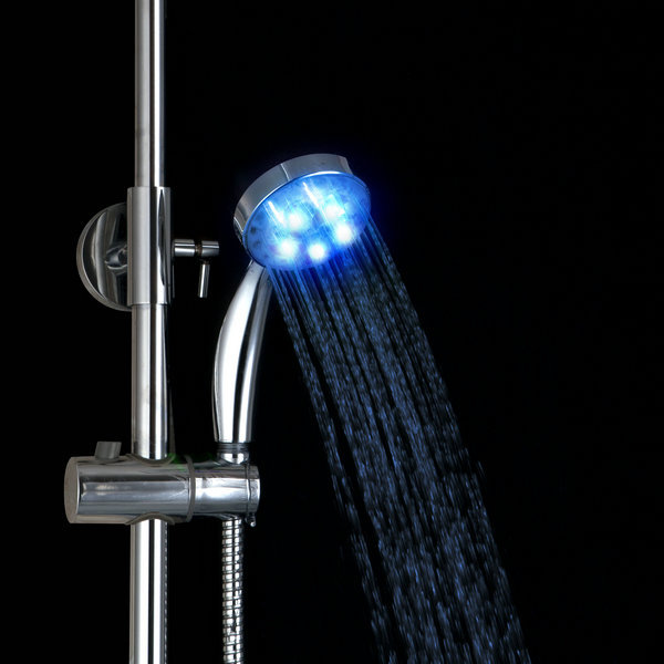 color changing led hand shower - chrome finish spray bathroom handheld shower head d07