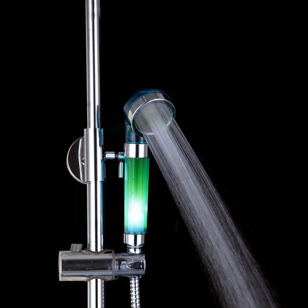 round chrome finish multi-color led hand shower water power chrome handheld shower head d15