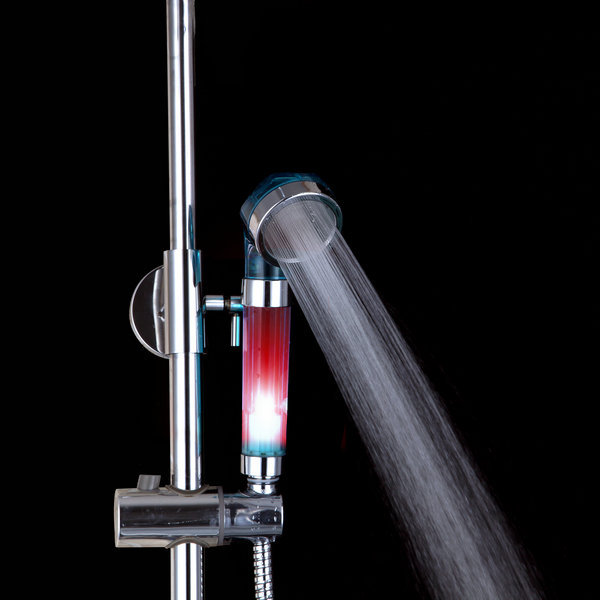 round chrome finish multi-color led hand shower water power chrome handheld shower head d15
