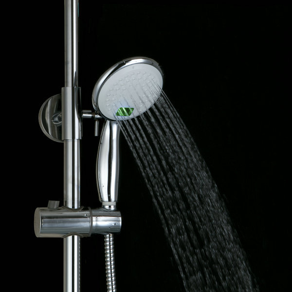 water power chrome handheld shower head round chrome finish multi-color led hand shower dd13
