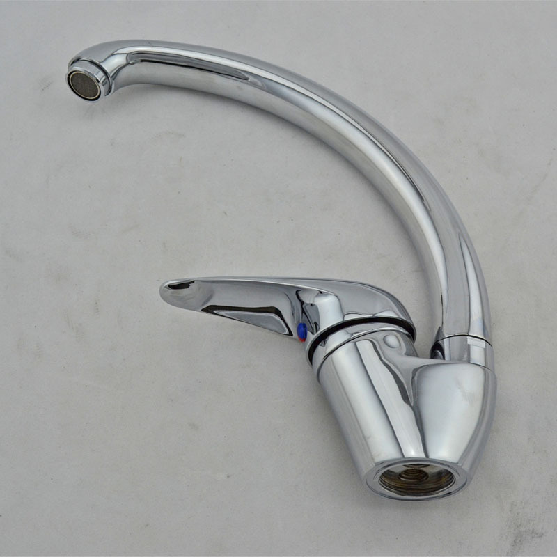 kes l3010a brass single lever kitchen sink faucet, chrome