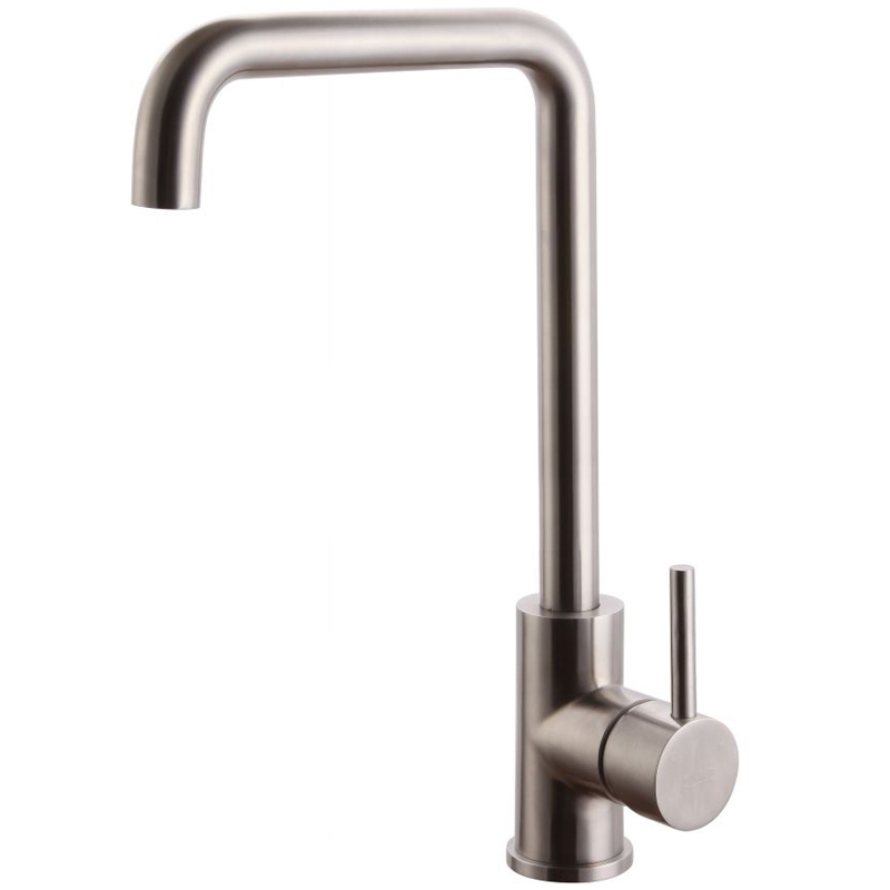 kes l6250b single lever lead kitchen faucet with high arc swivel spout, brushed stainless steel