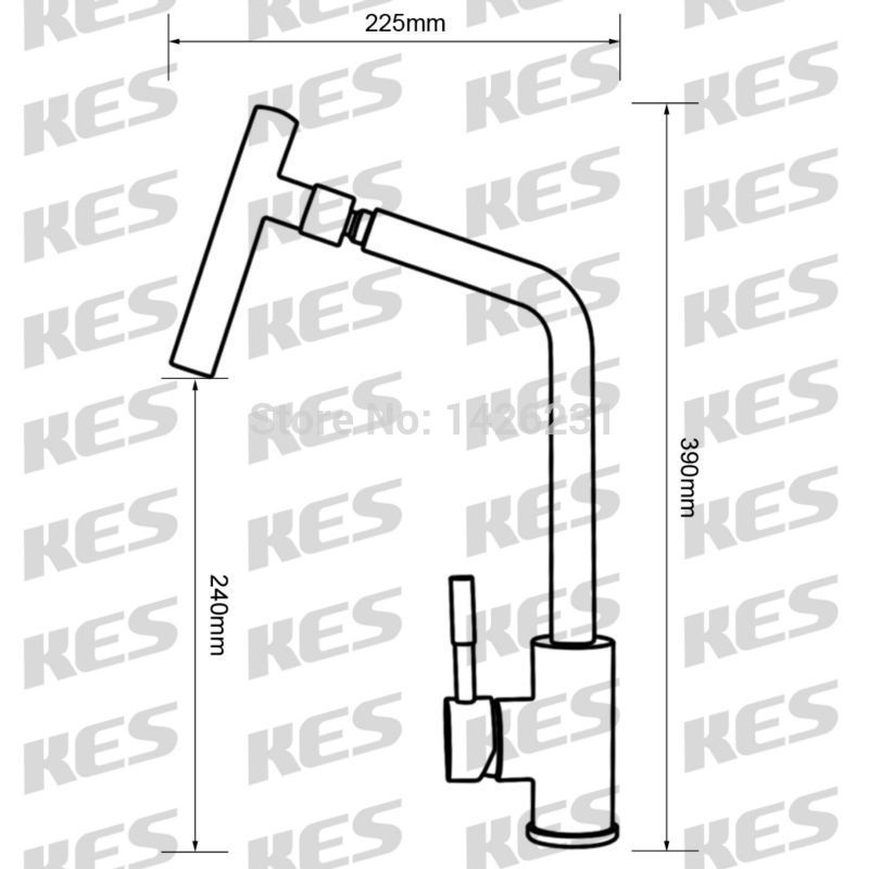 kes l6256 single lever lead- kitchen faucet with 360-degree swivel spout, brushed sus304 stainless steel