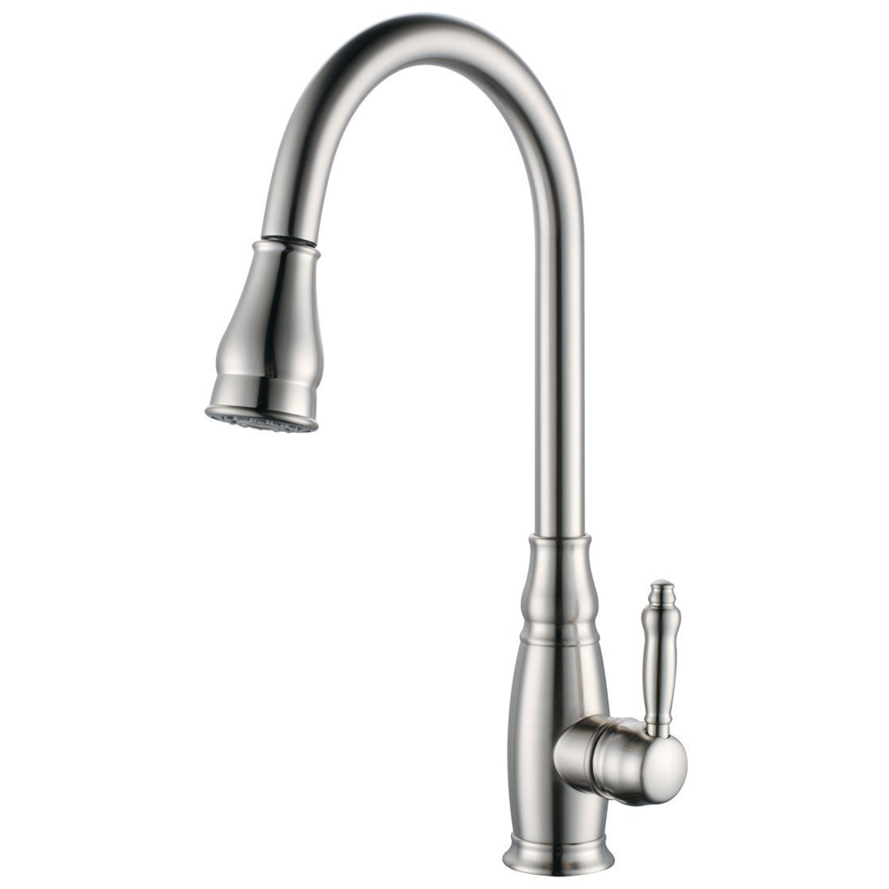 kes l6932/-2/-7 single handle high arc kitchen sink faucet with pull-out sprayer and swivel spout, chrome/brushed nickel/orb
