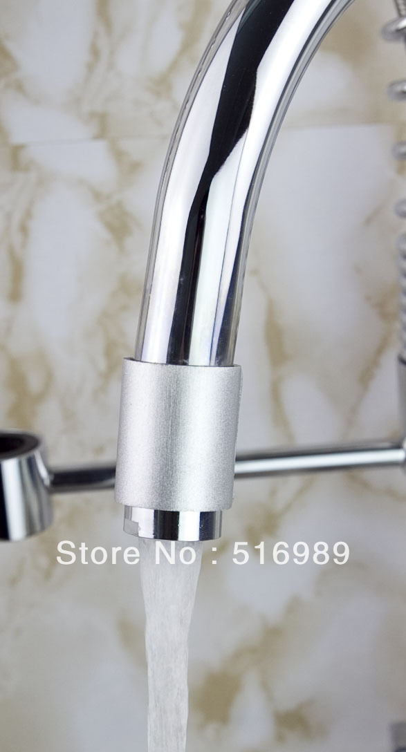 new ship pull out faucet chrome water power swivel kitchen sink mixer tap double handle tige3