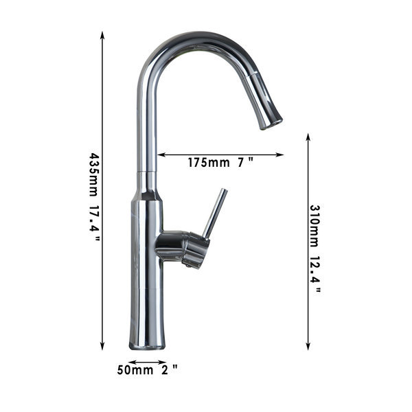 17.4" solid brass kitchen sink faucet and cold mixer swivel water outlet tap faucet 97054