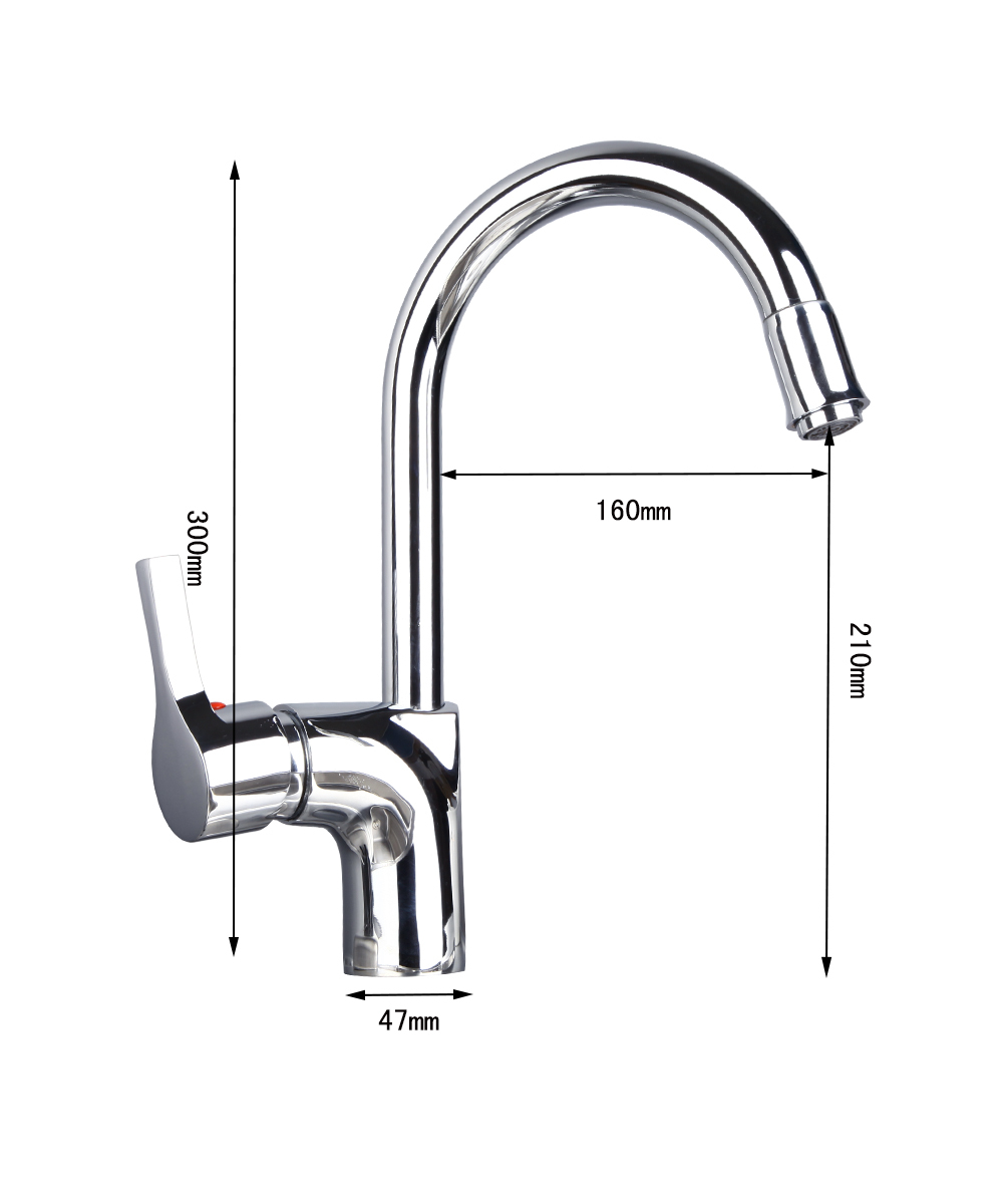 8472 construction & real estate polished chrome single hole swivel kitchen sink basin mixer sink vessel tap faucets